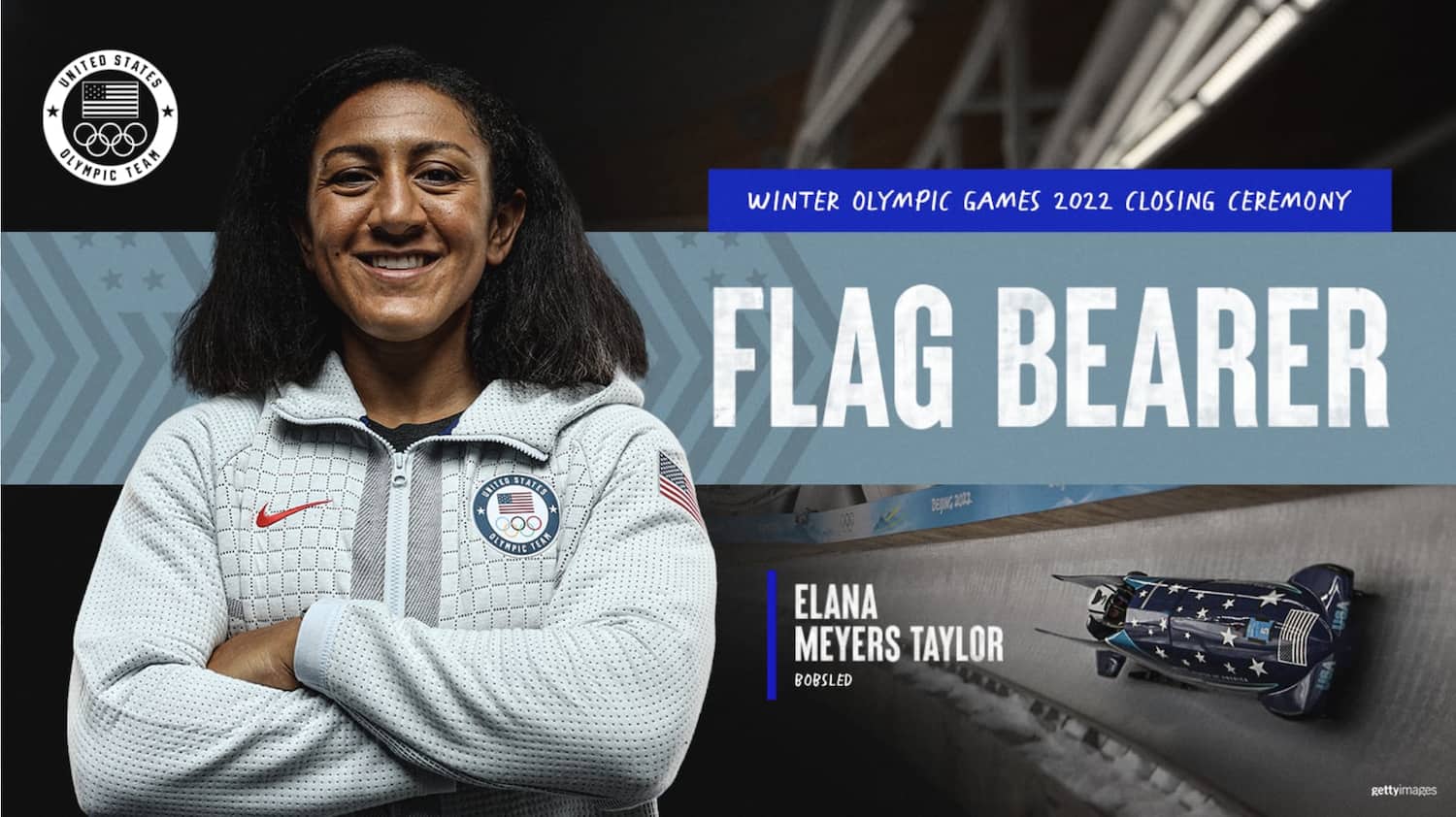 Elana Meyers Taylor flag bearer
