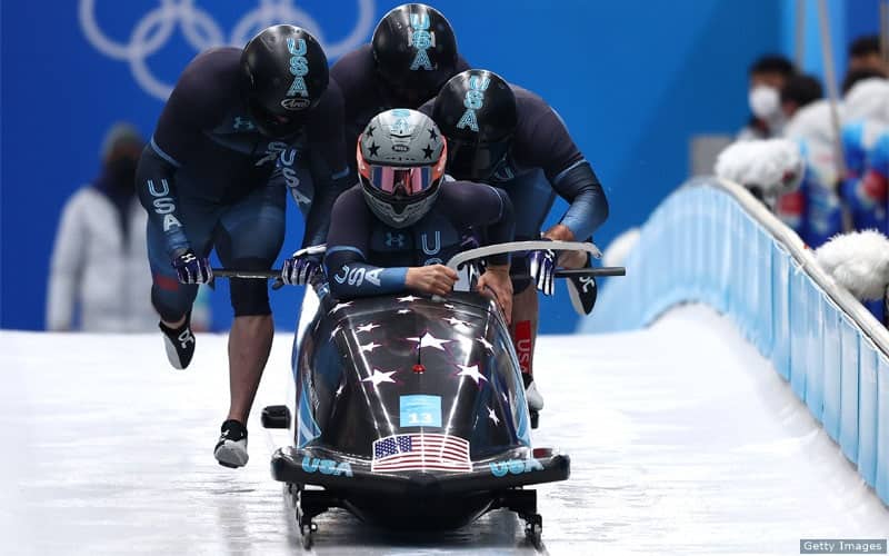 Hunter Church and crew at the start in the first heat