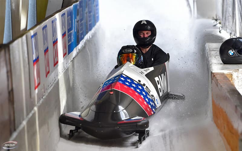 Codie and Carlo crossing the finish line