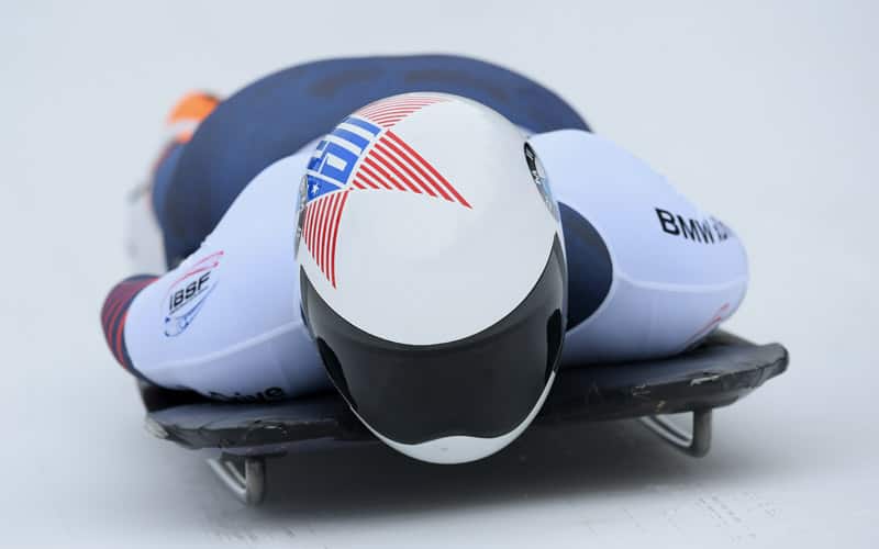 Kendall during a run in a World Cup in Igls from 2017