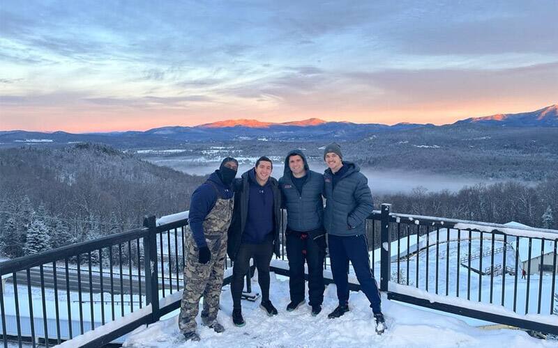 Team Del Duca at the start deck in Lake Placid