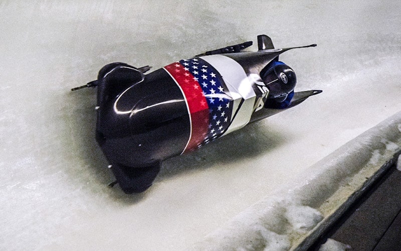 Frank Del Duca en route to winning one of his gold medals