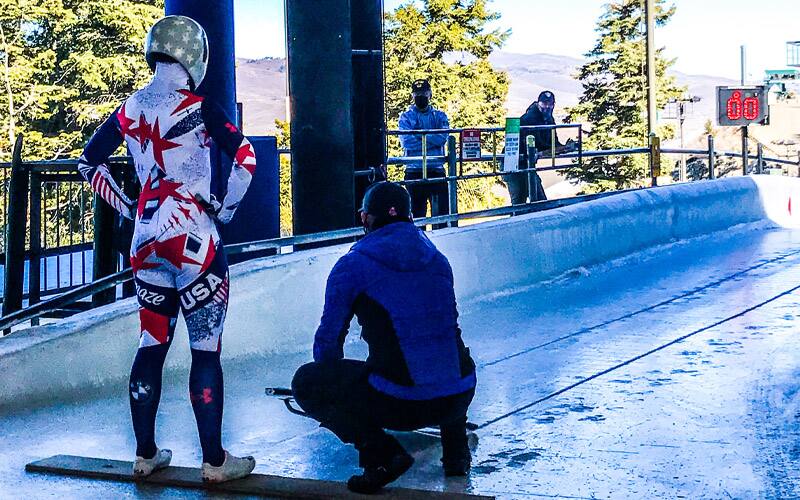 Kendall Wesenberg at the starting line before her run