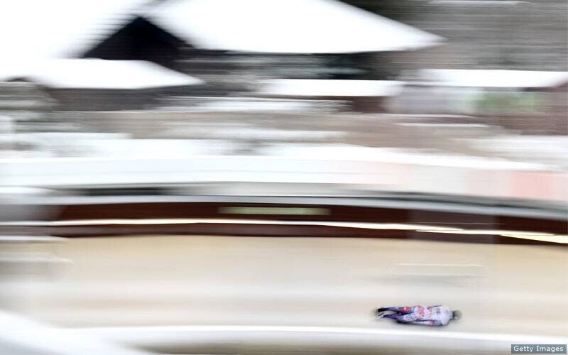 Austin Florian during a race run in Winterberg, Germany