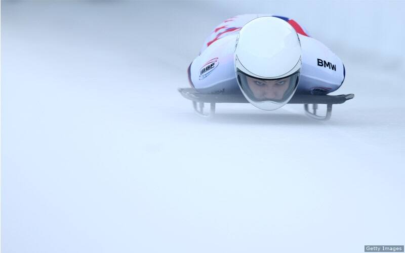 Kelly Curtis during a race run in Winterberg, Germany