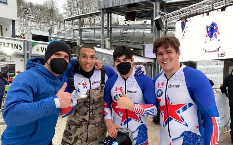 Del Duca, Abdul Saboor, Church and Volker at the finish