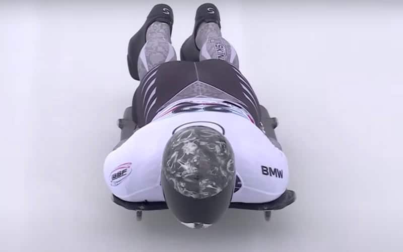 Andrew Blaser mid run in Winterberg.