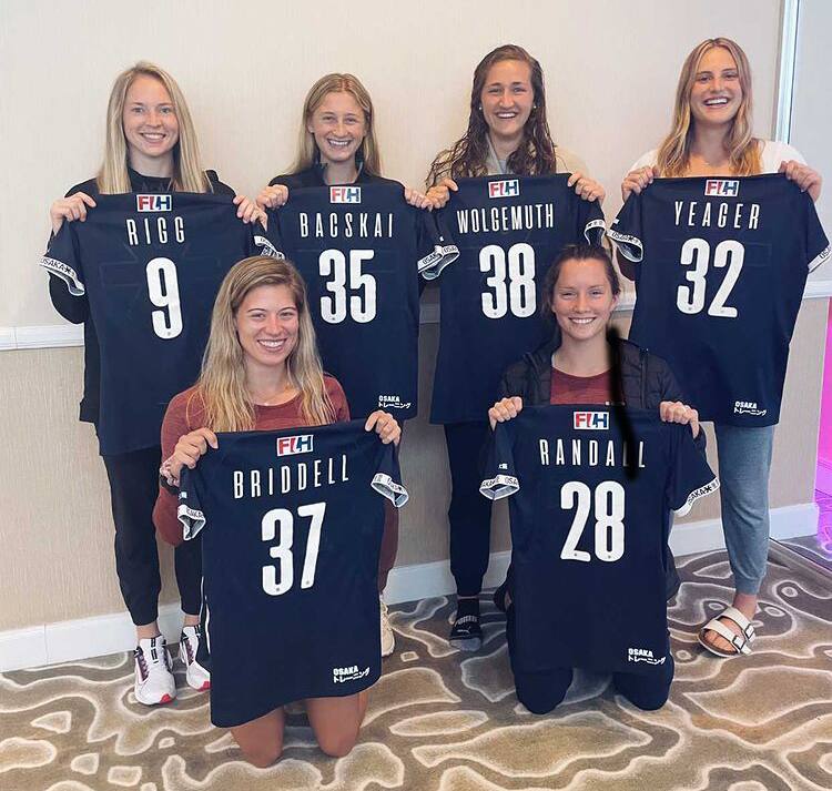 USWNT athletes Miranda Rigg, Maddie Bacskai, Jillian Wolgemuth, Beth Yeager (top), Kelsey Briddel and Haley Randall (bottom) all earn their first international cap