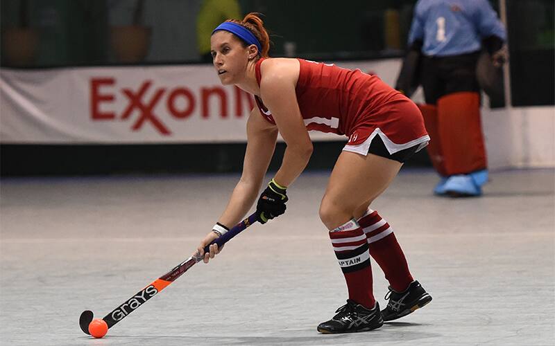 Hannah Prince playing for the U.S. Women's National Indoor Team