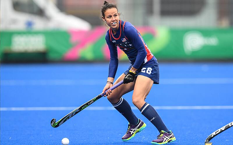 Former U.S. Women's National team athlete Caitlin Van Sickle at the 2019 Pan American Cup