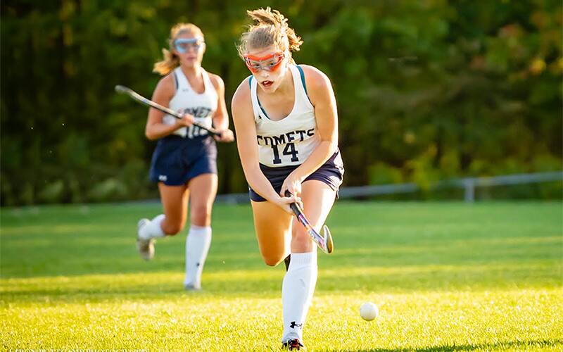 Sophomore Rylan Epstein playing in a game for Abington Heights High School