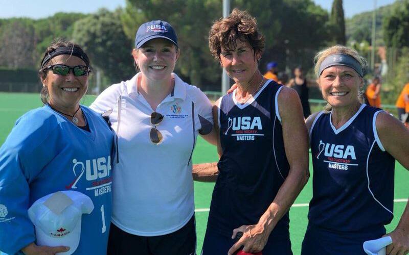 U.S Masters Field Hockey members Donna Lee Chung, Women’s Over 55 Team trainer Barb Marios and Diane Bracalente Molinaro (Contributed photo)