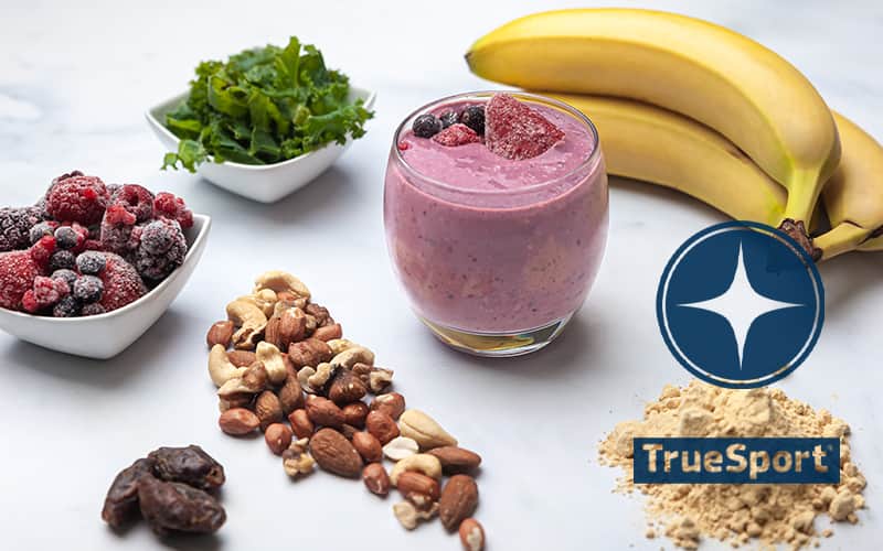 Picture of food with TrueSport logo