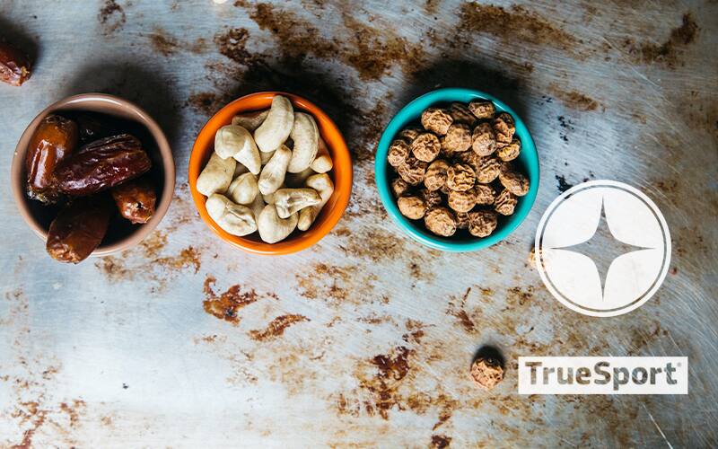 Mixed nuts with the TrueSport logo
