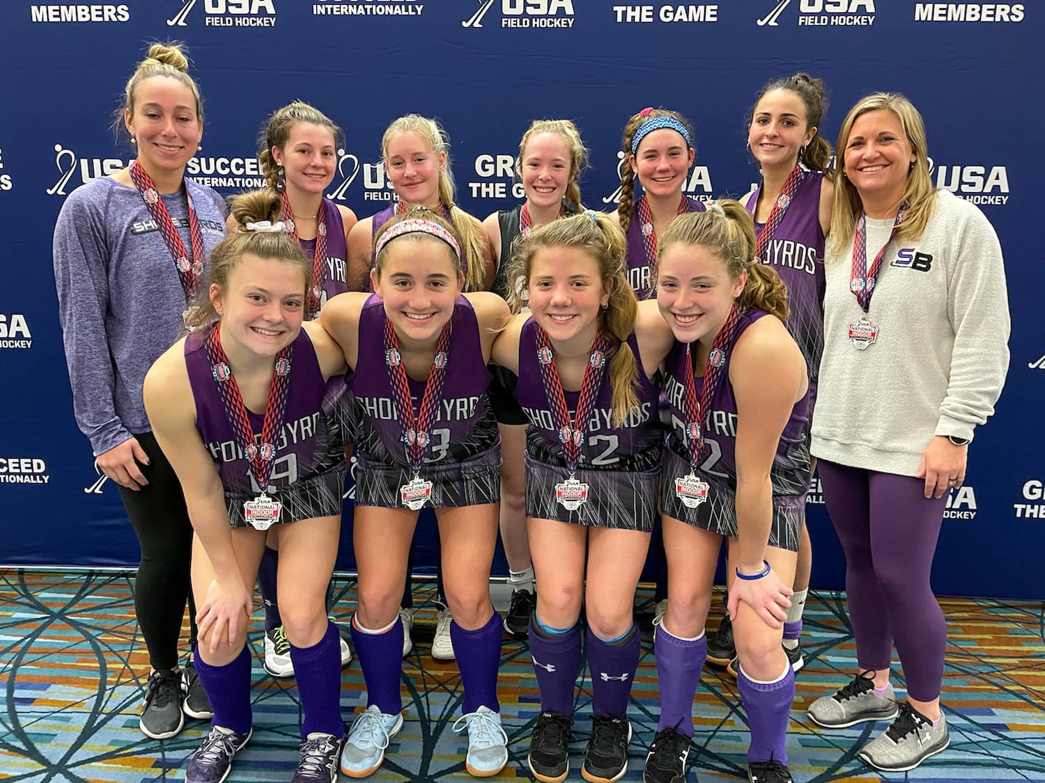 2021 U-19 Girls National Indoor Tournament, presented by YOLO Sportswear, Pool B winner: Shore Byrds Purple