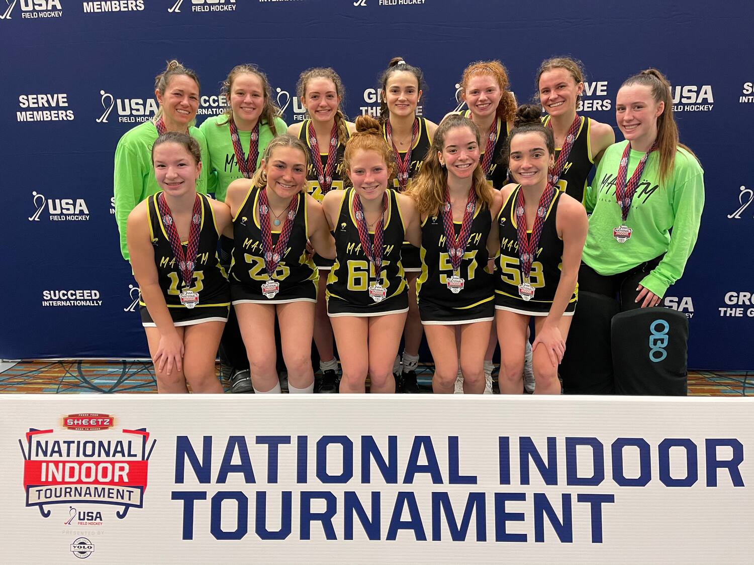 2021 U-19 Girls National Indoor Tournament, presented by YOLO Sportswear, Pool N winner: Mayhem Yellow