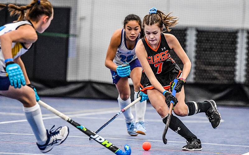 Image from the 2020 U-14 Girls National Indoor Tournament, presented by YOLO Sportswear