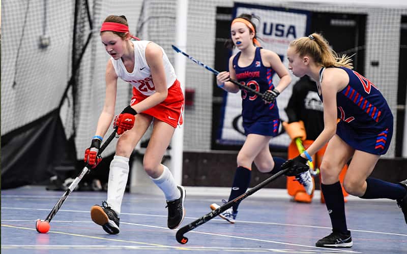 Image from the 2020 U-14 Girls National Indoor Tournament, presented by YOLO Sportswear