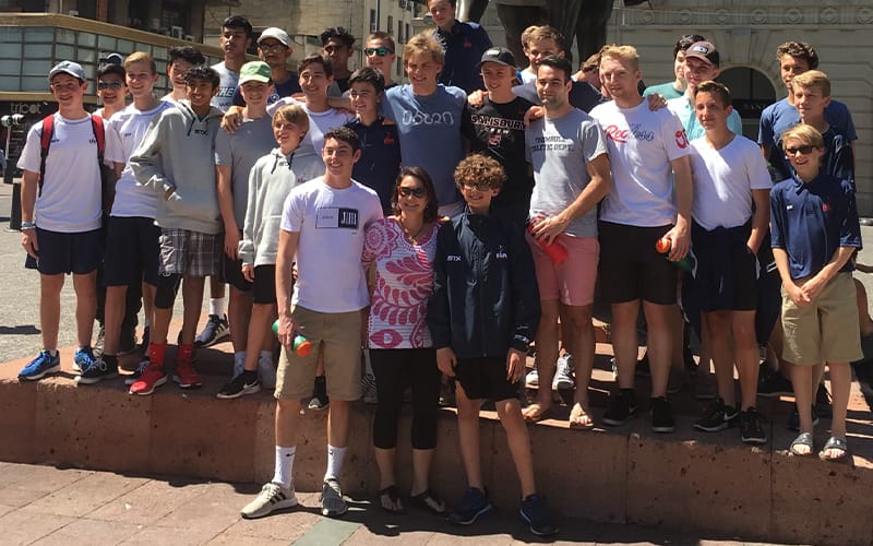 Junior and Senior USMNT Manager Kathy Schiller on tour with the Junior Men's National Team