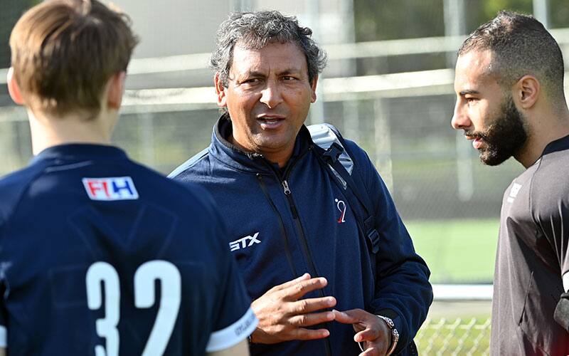 U.S. Men's National Team Head Coach Harry Singh coaching during the 2022 Europe Tour