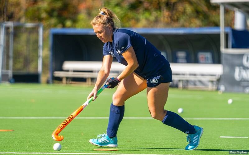Ally Hammel practices at Bessant Field at Queens University of Charlotte