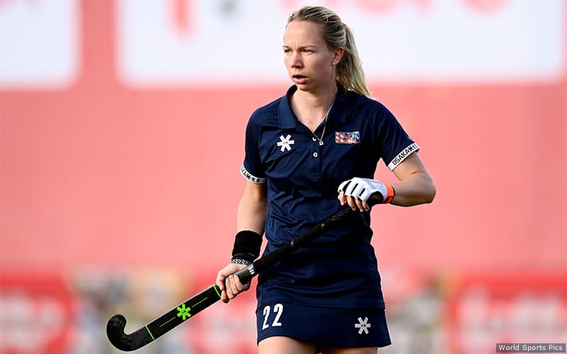 Nicole Woods plays in the 2021 FIH Hockey Pro League