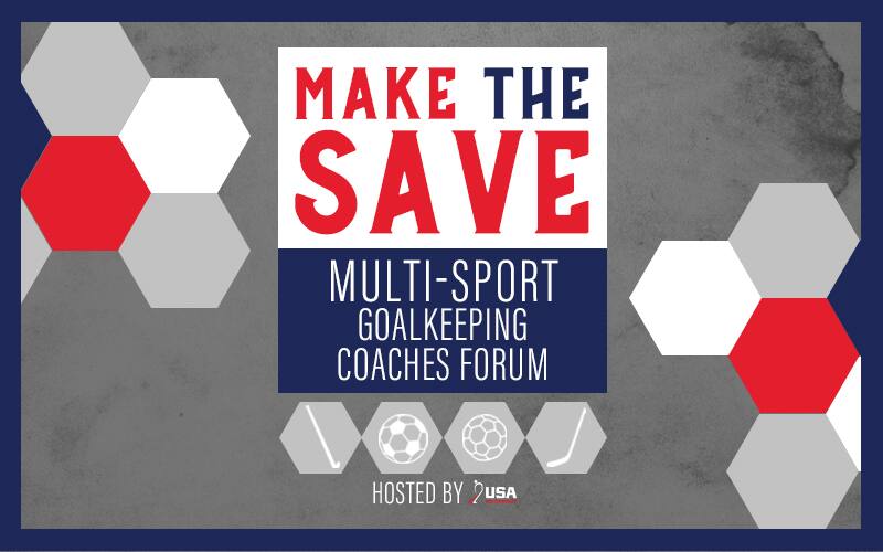 Make the Save: Mutli-Sport Goalkeeping Coaches Forum, hosted by USA Field Hockey, Logo