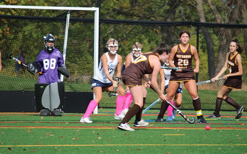 Girl Scout Gold Award Project Kayla Langell dribbles the ball up the field in a recent game