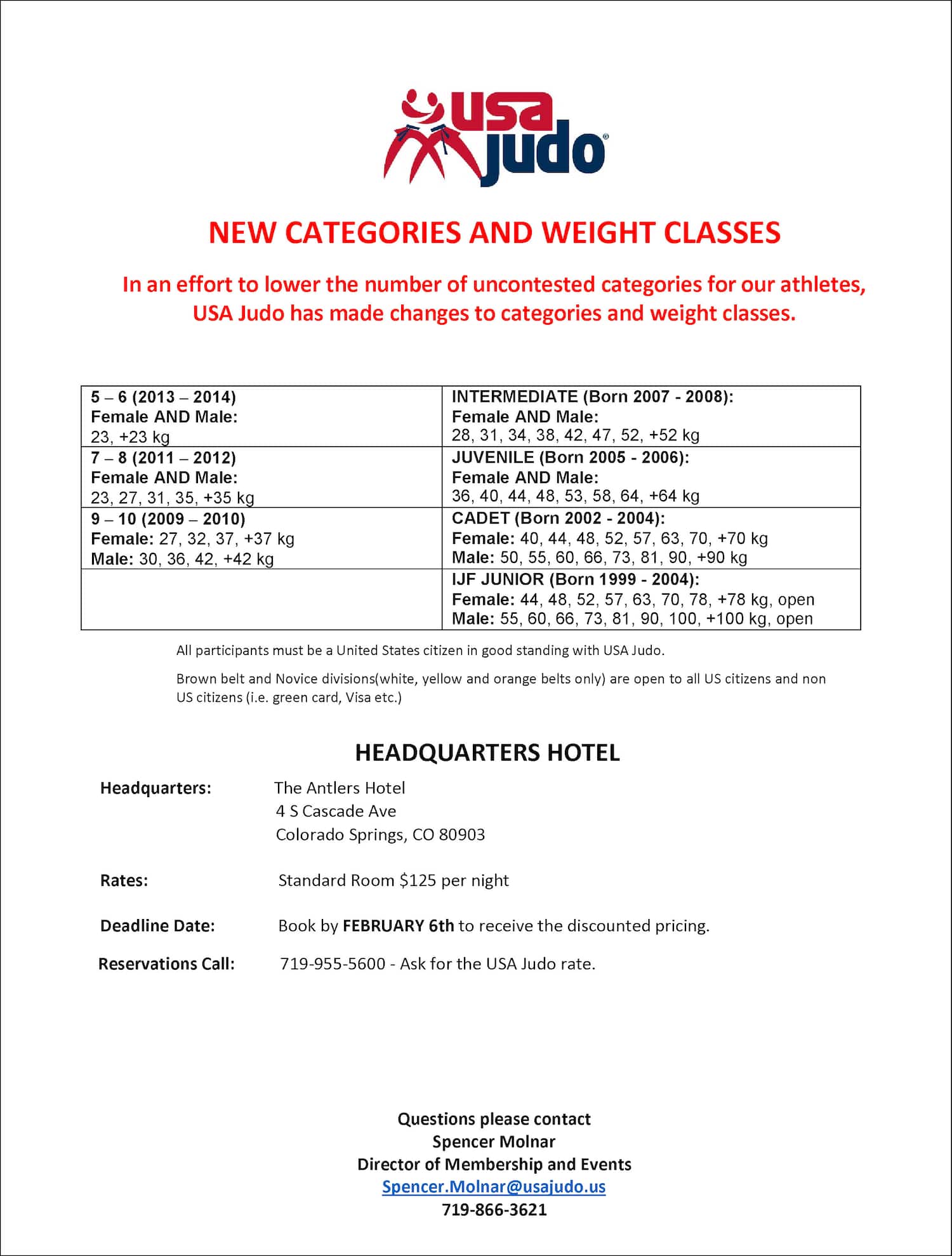 Youth Nationals Schedule