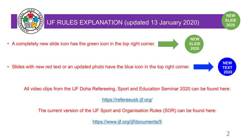 Explanatory Guide of the judo slide 2