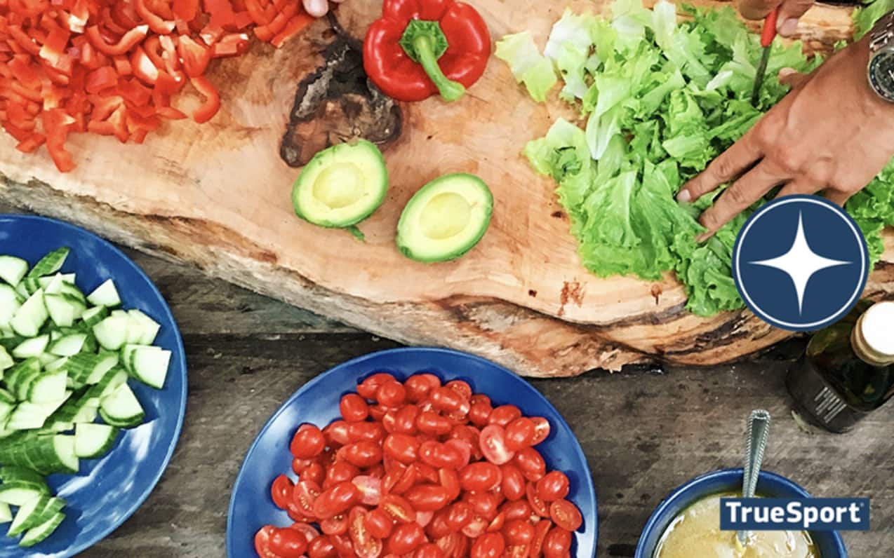 Meal prep cutting vegetables