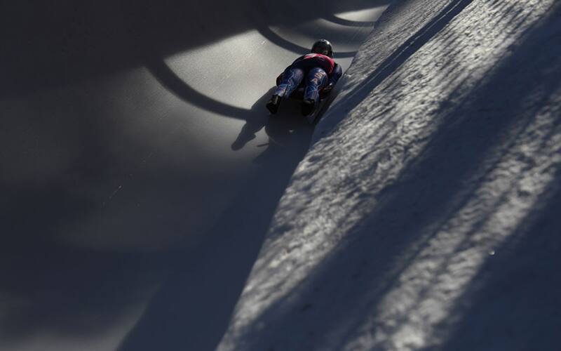 Luge athlete in action