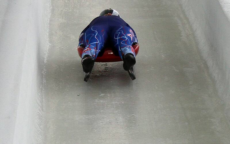 Emily Sweeney sliding down the track