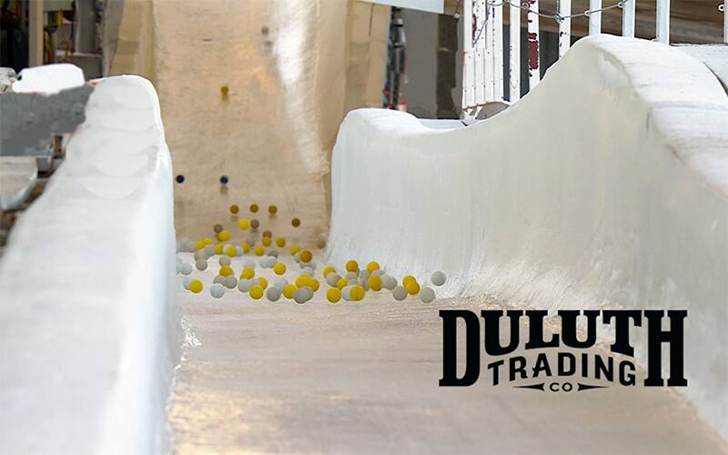 lacrosse balls running down the luge track