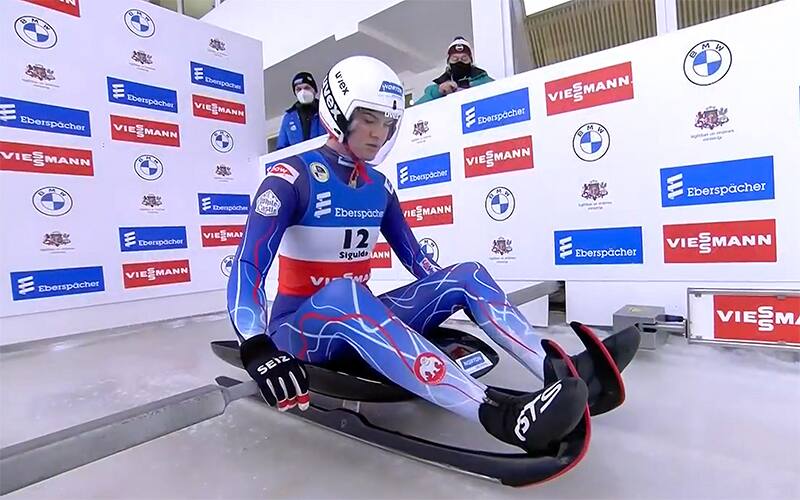 Summer Britcher at the start on Juanuary 10 in Sigulda, Latvia.