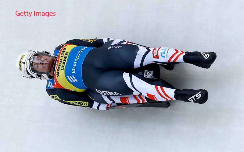 Stoy and Koller of Austria racing in Altenberg, Germany in World Cup #2