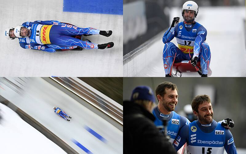 Images of Chris Mazdzer and Jayson Terdiman from the 2021 Luge World Championships
