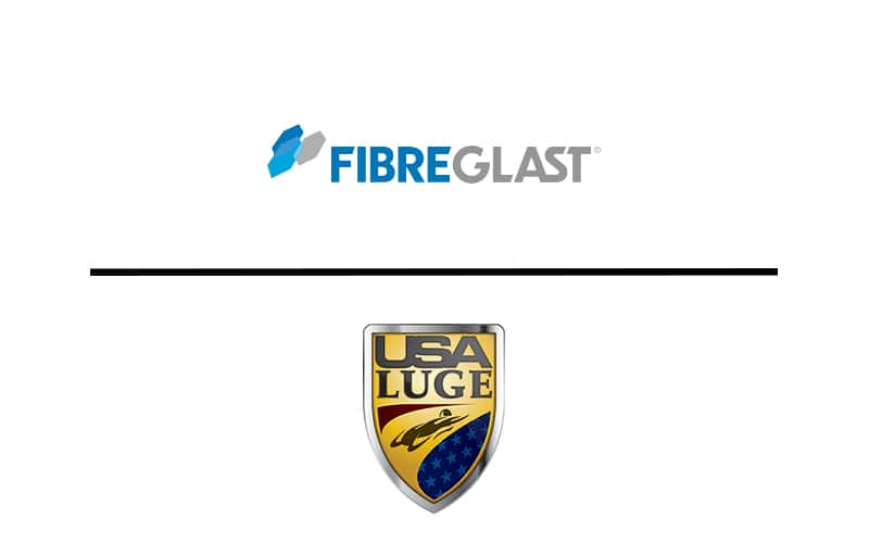 Fibre Glast and USA Luge logos