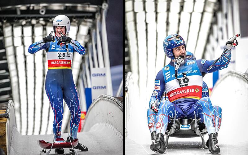 Summer Britcher, Chris Mazdzer and Jayson Terdiman in Sochi on November 27, 2021