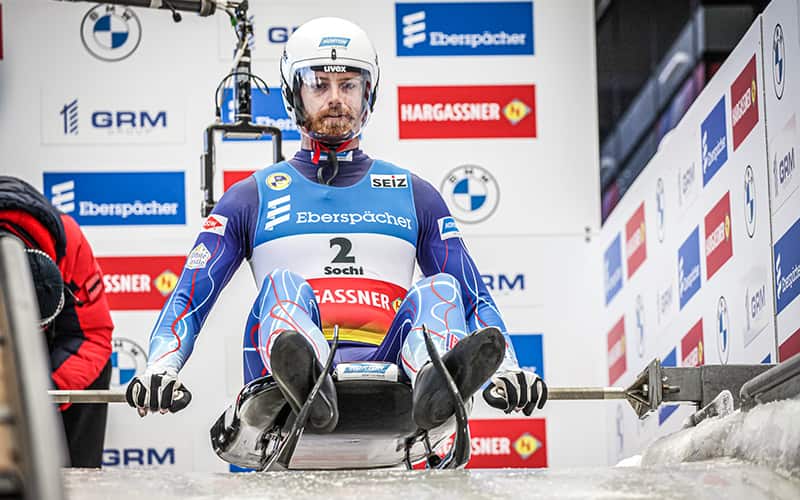 Jonny Gustafson at the start of World Cup #3, held outside Sochi, Russia on December 4, 2021. 