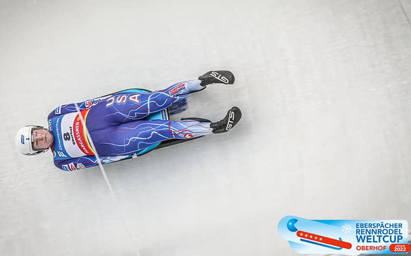 Ashley Farquharson in action in Oberhof, Germany on January 16, 2022. Photo FIL / Mareks Galinovskis
