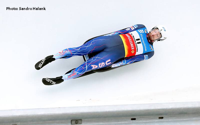 Jonny Gustafson on the ice in St. Moritz, Switzerland on January 22. 2022. Photo: Sandro Halank 