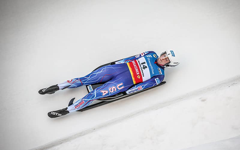 Emily Sweeney racing in St. Moritz on January 23, 2022.