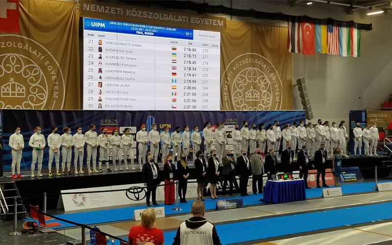 Pentathlon Athletes at Victory Ceremony