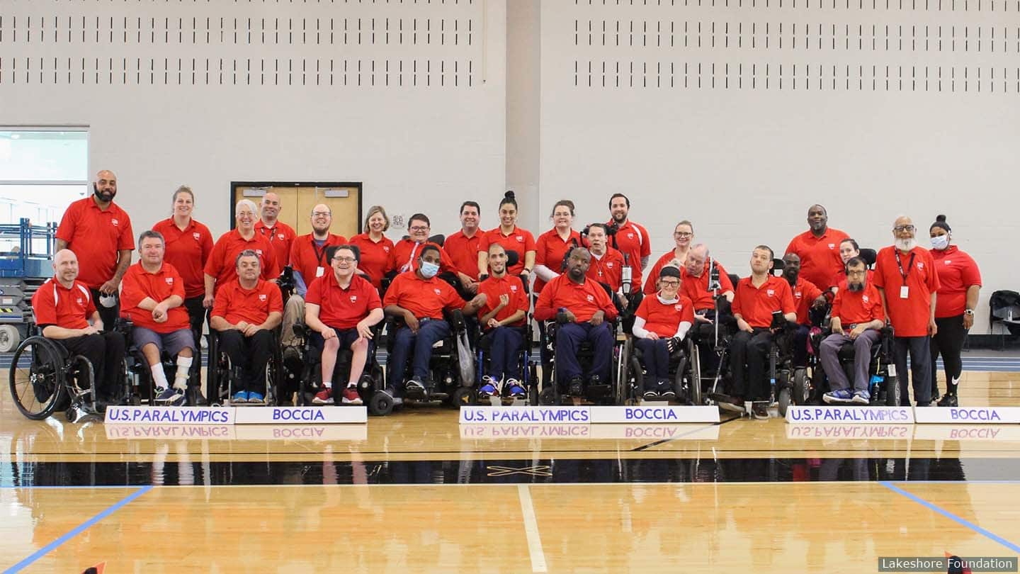 A team picture taken at the 2022 training camp at the Lakeshore Foundation.