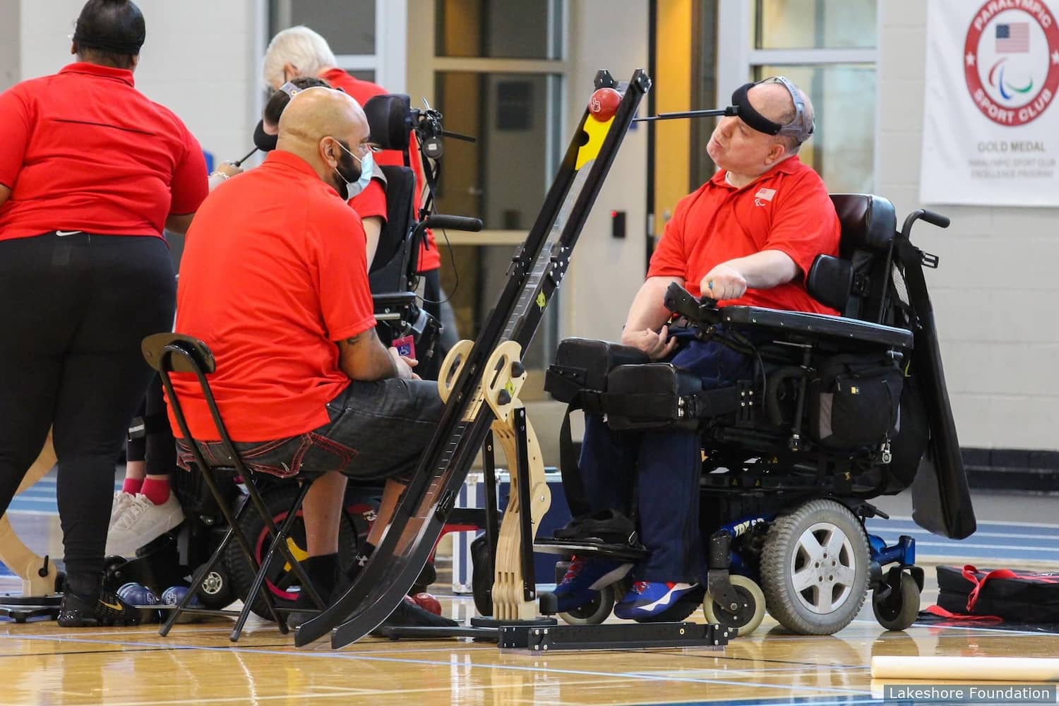 Charlie Fleisch (right) taking his shot with Ramp Operator, Will Lowry.