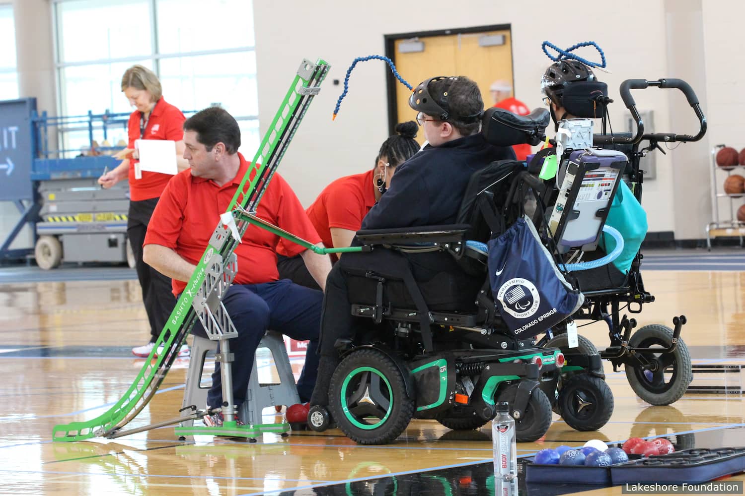 Kalvin Blauert, BC3 athlete, and Tony Blauert, his ramp operator. 