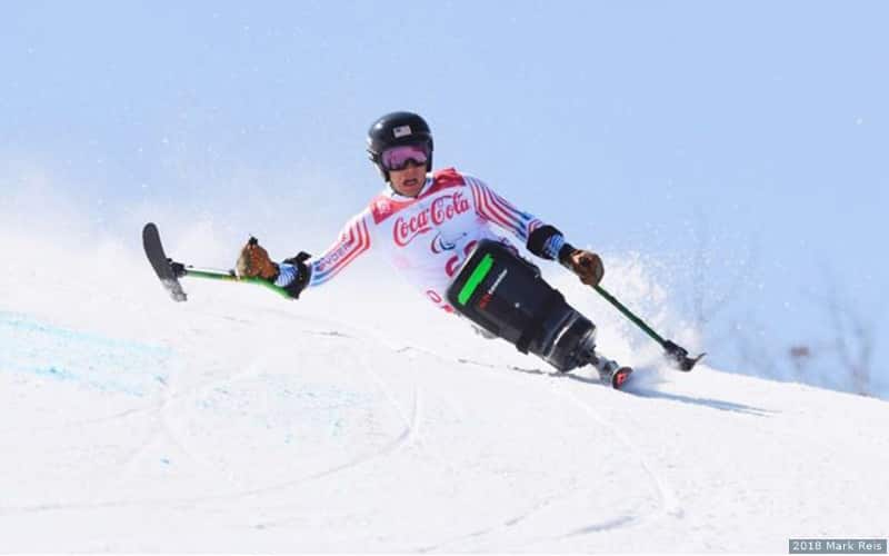 Para alpine skier Andrew Kurka in competition