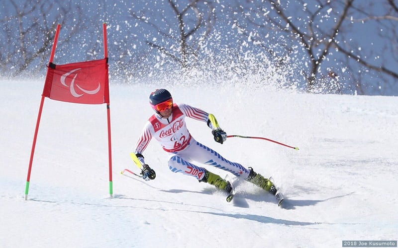 Para alpine skier James Stanton in competition  