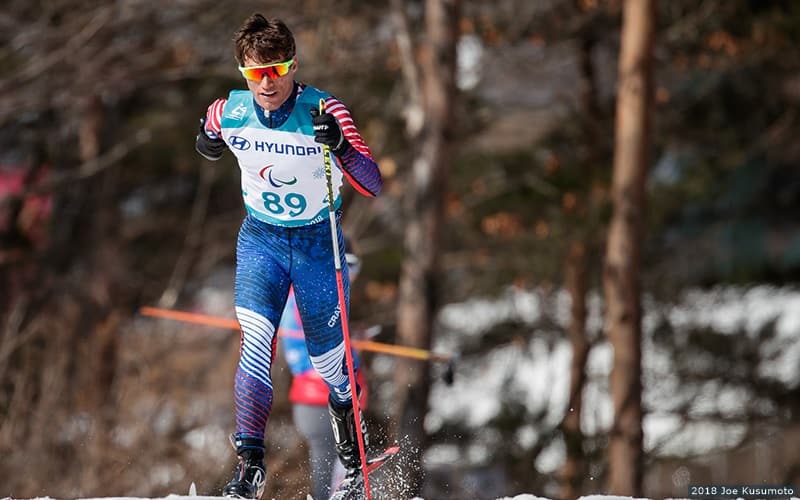 Ruslan Reiter competing in the Paralympic Winter Games Pyeongchang 2018.